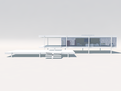 Farnsworth house architecture building c4d der furniture ludwig mies photoshop rohe van