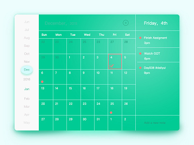 Calendar app calendar flat group interface ipad simple ui ux
