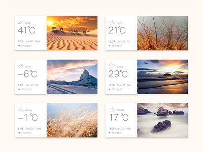 Weather Card app calendar daily flat icons interface layout tourism travel ui weather widget