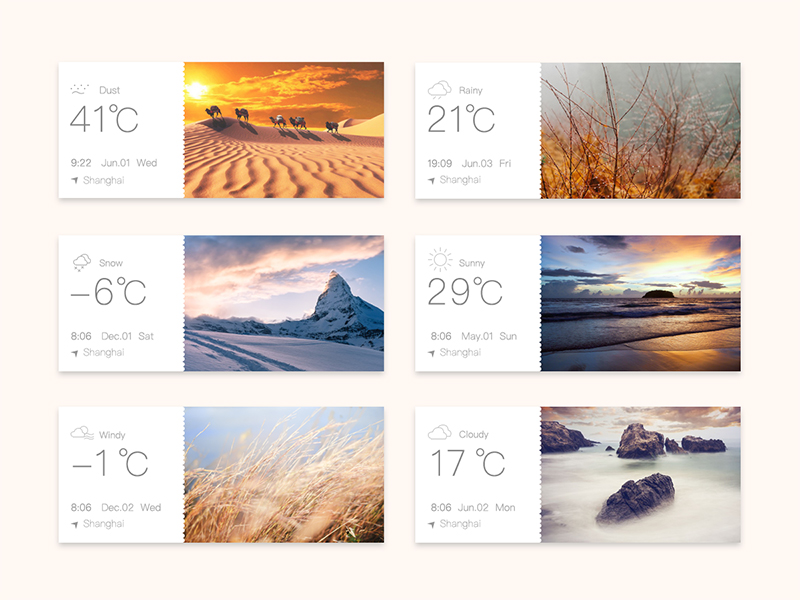 Weather Card by susie_qiao on Dribbble