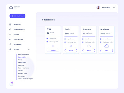 Subscription Page design subscription ui