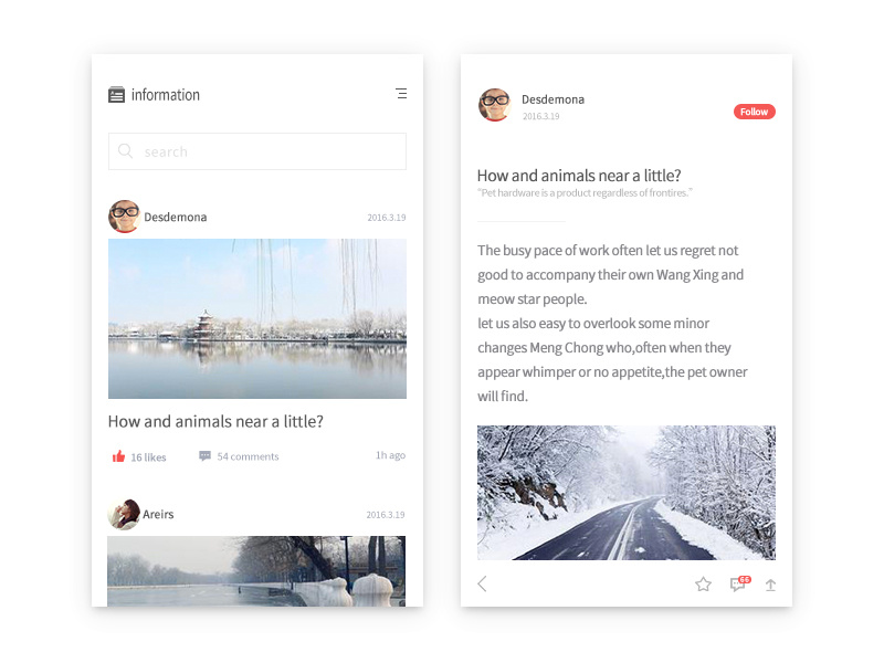 Reading interface by Chris on Dribbble