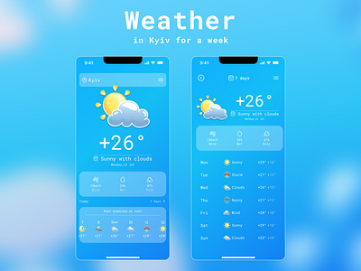 Daily UI Challenge #2 Weather app chalenge design illustration mobile ui ux weather