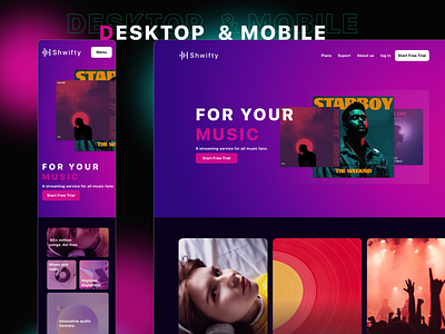 Daily UI Challenge #13 Music streaming services chalenge dashboard design free landing mobile musik trial ui web