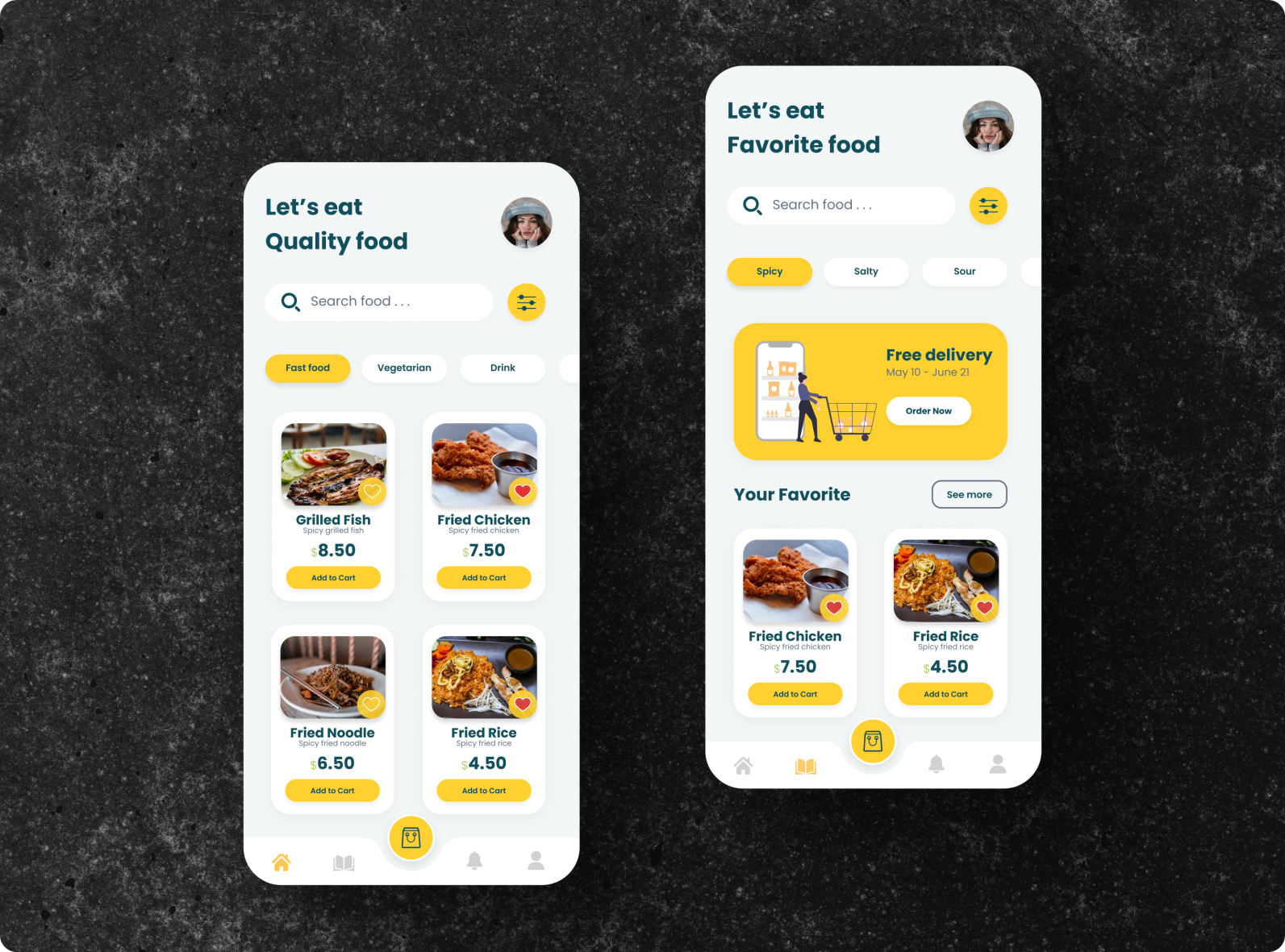 Daily UI Challenge #22 Food delivery app Ui by Nikita Hlazyrin on Dribbble