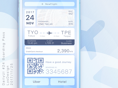 DailyUI 24 Boarding Pass dailyui passboarding