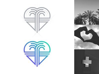 Heart + Date palm + Health icon