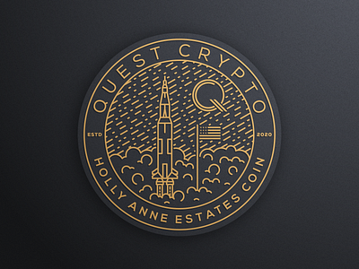 QUEST CRYPTO part 2 artismstudio branding coin creative crypto graphic design graphics icon illustrator line lineart logo luxury monoline quest simple vector