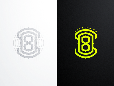 S80 monogram for "Section 80" artismstudio artwork branding business company creative graphic design grid icon identity illustration lettermark logo logos minimal monogram monoline vector