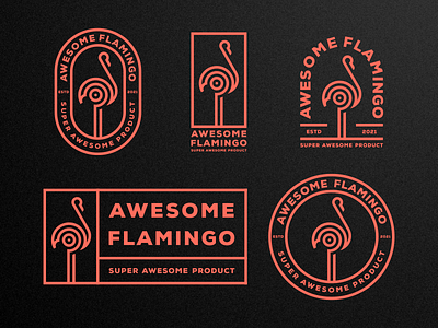 Awesome Flamingo apparel artwork branding business clothing company creative design flamingo geometric graphic design heron identity illustration lineart logo logos monoline stork