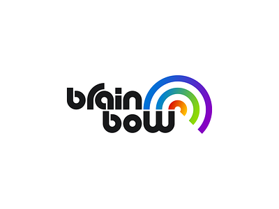 BrainBow artismstudio artwork brain brand identity business company creative design geometric graphic design illustration lineart logo minimalism monoline rainbow retro ui