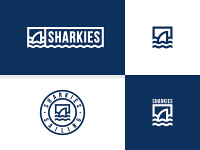 SHARKIES apparel artwork brand identity business clothing company creative design graphic design illustration logo logos sailing sea shark sharkies swimwear wave