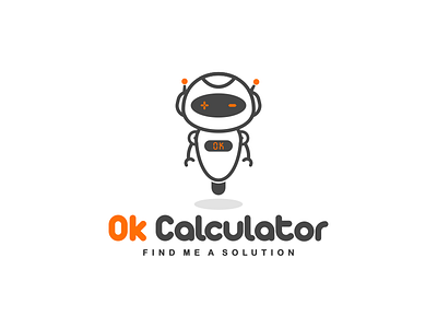 Ok Calculator artwork brand identity calculator coreldraw creative graphic design icon illustrator logo photoshop robot technology