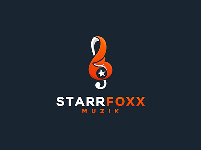 StarrFoxx Muzik artwork brand identity business card coreldraw creative fox graphic design illustrator logo music