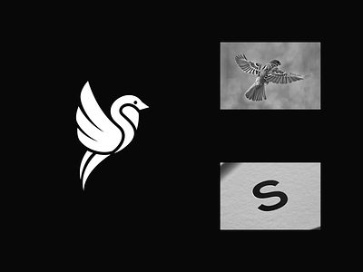 Sparrow Bird + Letter S artwork brand identity business card coreldraw creative graphic design illustrator lettermark logo sparrow