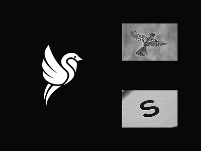 Sparrow Bird + Letter S