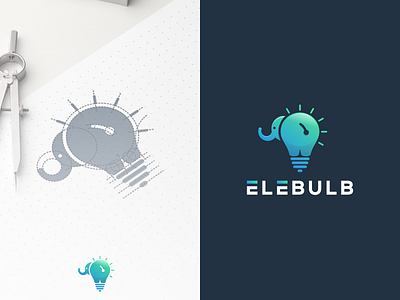 EleBulb brand identity bulb coreldraw creative elephant esport graphic design icon illustrator logo photoshop tshirt