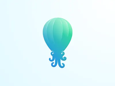 OctoFly airballoon artwork brand identity coreldraw creative graphic design icon illustrator logo octopus photoshop sticker