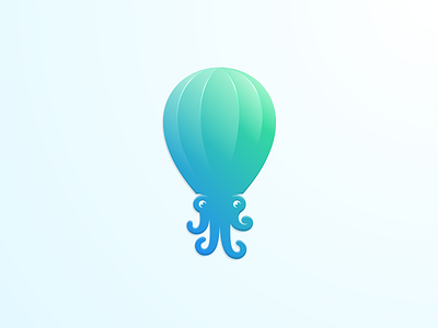 OctoFly airballoon artwork brand identity coreldraw creative graphic design icon illustrator logo octopus photoshop sticker