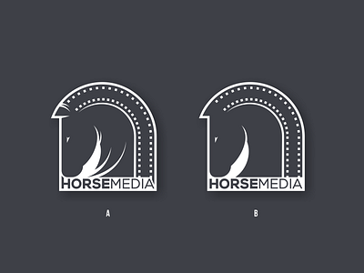 Which one, A or B ? artwork brand identity coreldraw creative film forsale graphic design horse illustrator logo media movie