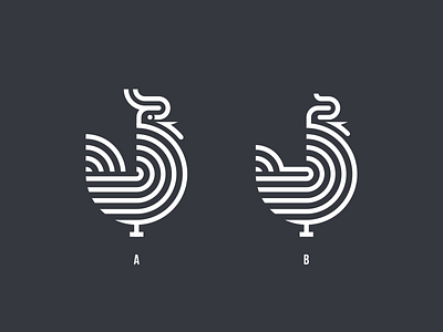 Which one, A or B? artwork brand identity chicken coreldraw creative graphic design icon illustrator logo mountainbike negative photoshop