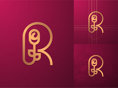 R + Rose artwork brand identity coreldraw creative graphic design icon illustrator lettermark logo luxury photoshop rose