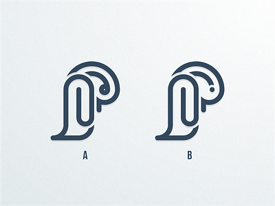 Which one, A or B? artwork brand identity business card coreldraw creative graphic design illustrator letter head logo p paperclips penguin