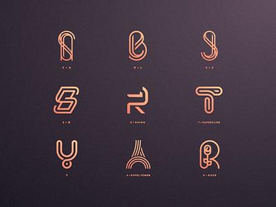 Monogram & lettering line art logos