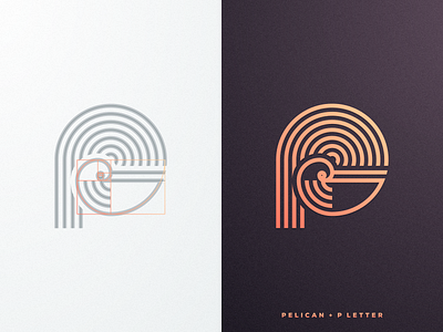 Pelican + P Letter artismdesign artwork branding creative goldenratio graphicdesign grid lettering logo luxury pelican