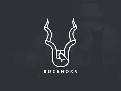 RockHorn artismdesign branding creative graphicdesign lineart logo metalmusic music music artwork rock rockhand simple