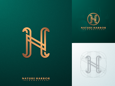 N + H Monogram artismdesign artwork branding creative grid lettering lineart logo luxury monogram simple