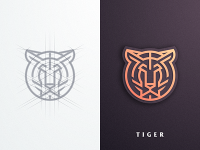 Tiger artwork branding business cat company coreldraw creative forsale graphicdesign grid identity illustrator lineart lion lion king logo luxury monogram monoline tiger