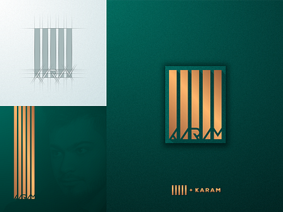 KARAM artwork brand identity branding business company coreldraw creative design gold graphicdesign grid identity illustrator lineart logo luxury monogram monoline simple vector