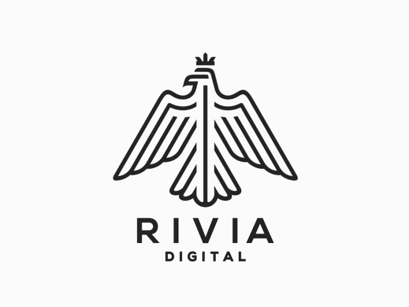 Rivia Digital animation artismstudio artwork bird branding business company creative eagle falcon graphicdesign grid identity lineart logo luxury monograms monoline motion vector