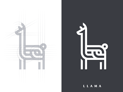 LLAMA animal artismstudio artwork brand identity business company creative graphic design grid icon illustrator lineart llama logo luxury monogram monoline pictoftheday simple logo