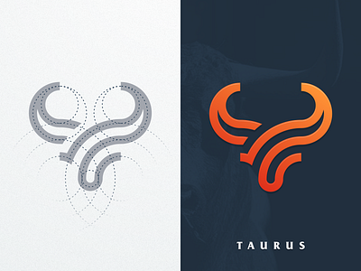 TAURUS animal artismstudio artwork brand identity bull business company creative forsale graphicdesign grid lineart logo logos monogram monoline simple taurus vector