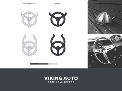 VIKING AUTO artwork auto branding business car company creative graphicdesign grid icon identoty illustrator import lineart logo monochrome sell viking