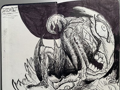 Berserk Behelit ink sketch