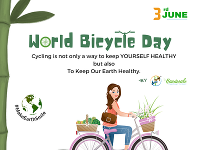 World Bicycle Day aesthetics bicycle business advertisements canva eco friendly graphic design greeen illustrator typography vector