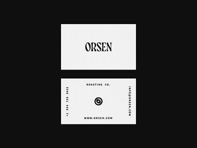 Orsen Business Cards branding business cards card coffee identity logo minimalistic print design roasters roasting visual
