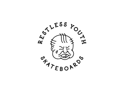 Restless Youth baby branding cry identity logo mark skateboard tattoo