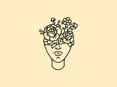 Delusion flowers hand drawn illustration portrait tattoo vector vintage