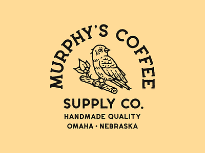 Murphy's Coffee badge branding hand drawn logo logotype typography vintage