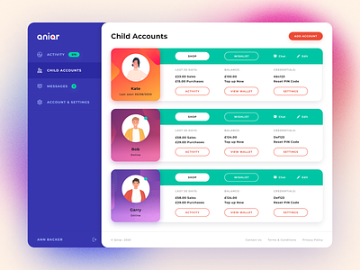 Marketplace for Teens accounts admin panel blue children clean dashboad design figma gradient icon marketplace teal teenagers teens ui ux