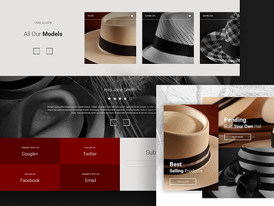 Panama Hats eCommerce Project black clean design ecommerce fashion figma gallery red shop ui ux web