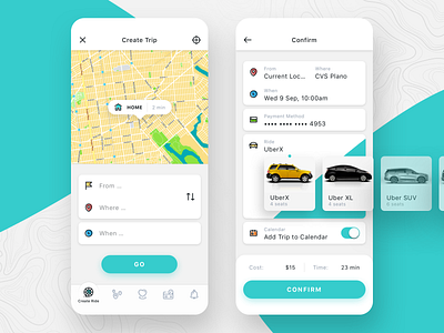 Taxi App for Caregivers app booking care clean design destination icon ios iphonex location mobile order product ride sketch taxi uber ui ux white