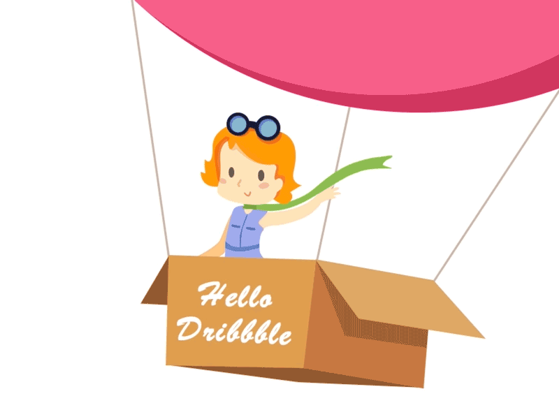 Hello Dribbble dribbble hello hot air balloon