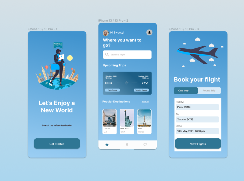 Travel App by Ragini Shirwalkar on Dribbble