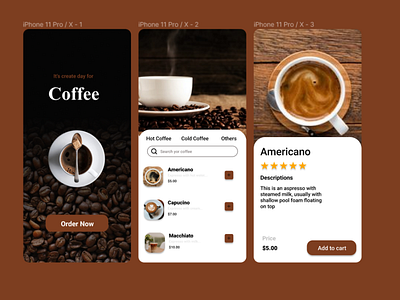 Coffee Design App 3d animation app branding design graphic design illustration logo motion graphics typography ui ux vector