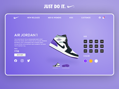 Nike Website Desgin 3d animation app branding desgin design graphic design illustration just do it logo motion graphics nike ui vector web website desgin